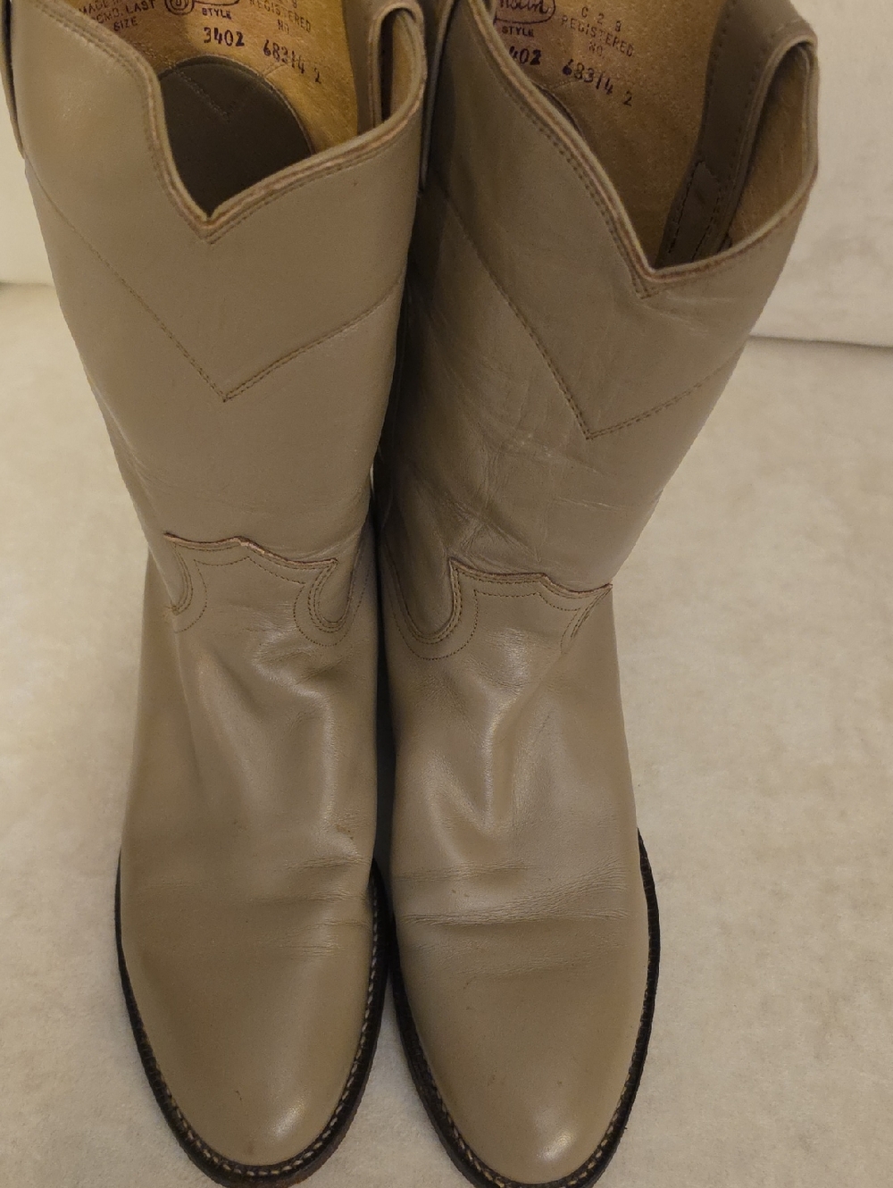 JUSTIN BOOTS, Men's Roper Style #3402, Grey 10.5B. EUC